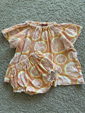 Milkbarn Pink and Yellow Citrus Two Piece Set.